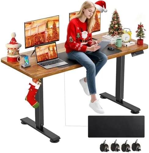 Electric Adjustable Height Standing Desk with Large Mouse Pad — Standing Desk, farexon