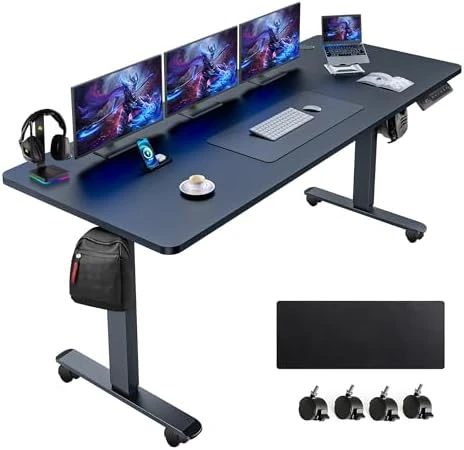 Electric Adjustable Height Standing Desk with Large Mouse Pad — Standing Desk, farexon
