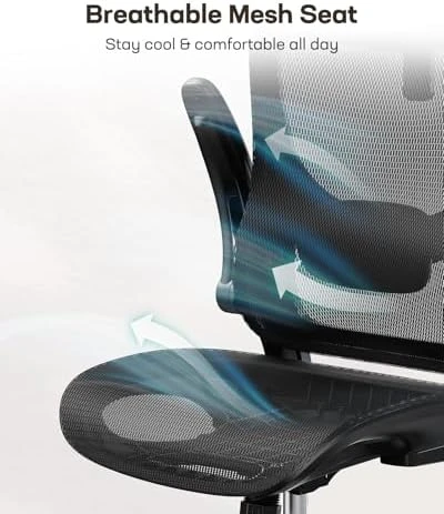 Ergonomic Mesh Office Chair with Lumbar Support, Headrest, and Flip-Up Armrests — Smart Chairs, Marsail