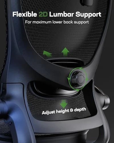 Ergonomic Mesh Office Chair with Lumbar Support, Headrest, and Flip-Up Armrests — Smart Chairs, Marsail