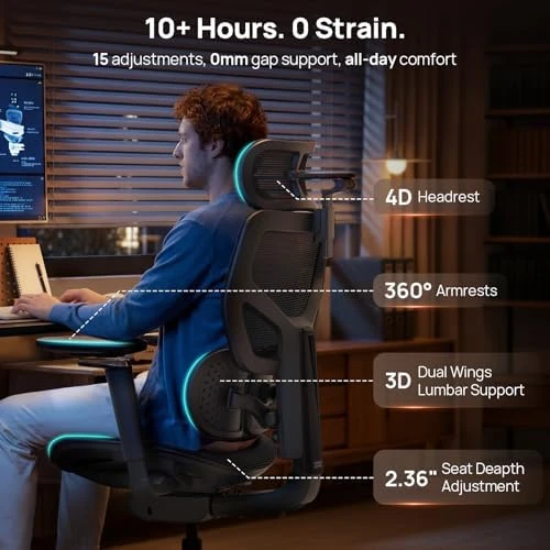 Ergonomic Office Chair with Adaptive Lumbar Support — Smart Chairs, CabeVibe