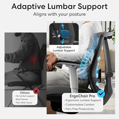 Ergonomic Office Chair with Adjustable Lumbar Support and Headrest — Smart Chairs, Autonomous