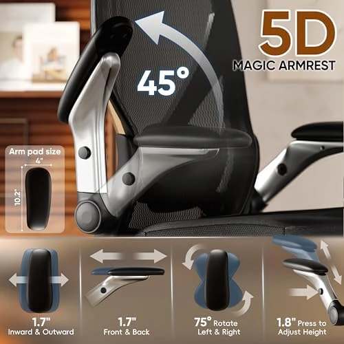 Ergonomic Office Chair with Adjustable Lumbar Support and 5D Arms — Smart Chairs, GABRYLLY