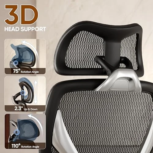 Ergonomic Office Chair with Adjustable Lumbar Support and 5D Arms — Smart Chairs, GABRYLLY