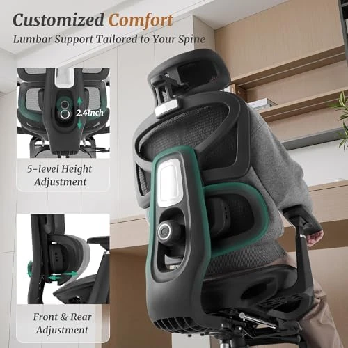 Ergonomic Office Chair with Footrest — Smart Chairs, Cozyman