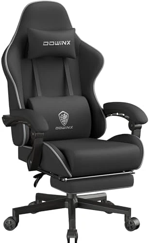 Gaming Chair Fabric with Pocket Spring Cushion, Massage Game Chair Cloth with Headrest, Ergonomic Computer Chair with... — Smart Chairs, Dowinx