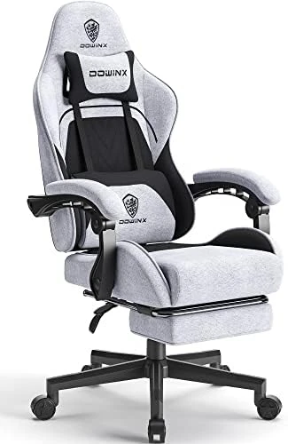 Gaming Chair Fabric with Pocket Spring Cushion, Massage Game Chair Cloth with Headrest, Ergonomic Computer Chair with... — Smart Chairs, Dowinx