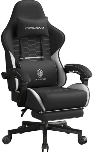Gaming Chair Fabric with Pocket Spring Cushion, Massage Game Chair Cloth with Headrest, Ergonomic Computer Chair with... — Smart Chairs, Dowinx