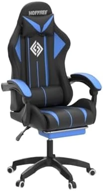 Gaming Chair with Bluetooth Speakers, RGB LED Lights, Massage Lumbar Support, and Retractable Footrest — Smart Chairs, VANSPACE