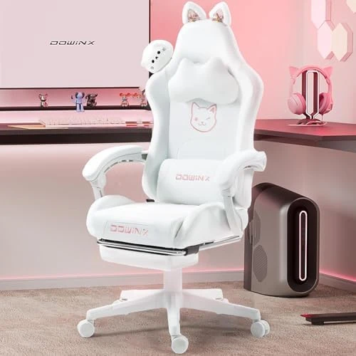 Gaming Chair with Cat Ears and Massage Lumbar Support — Smart Chairs, Dowinx