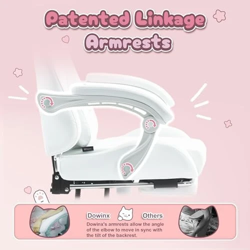 Gaming Chair with Cat Ears and Massage Lumbar Support — Smart Chairs, Dowinx