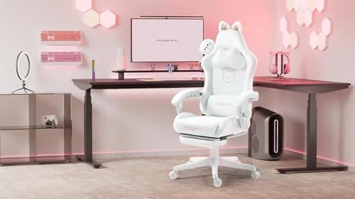 Gaming Chair with Cat Ears and Massage Lumbar Support — Smart Chairs, Dowinx