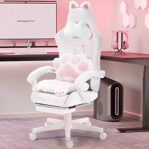Gaming Chair with Cat Ears and Massage Lumbar Support — Smart Chairs, Dowinx