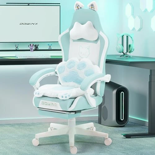Gaming Chair with Cat Ears and Massage Lumbar Support — Smart Chairs, Dowinx