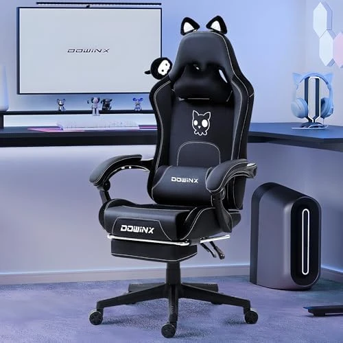 Gaming Chair with Cat Ears and Massage Lumbar Support — Smart Chairs, Dowinx