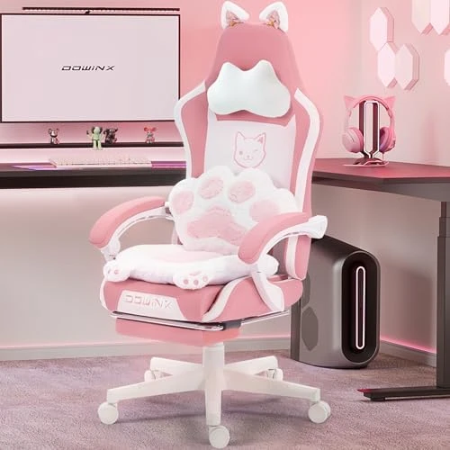 Gaming Chair with Cat Ears and Massage Lumbar Support — Smart Chairs, Dowinx