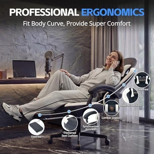 Gaming Chair with Footrest and Lumbar Support — Smart Chairs, Kslysuty