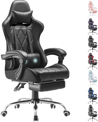 Gaming Chair with Footrest and Massage Lumbar Support — Smart Chairs, Homall