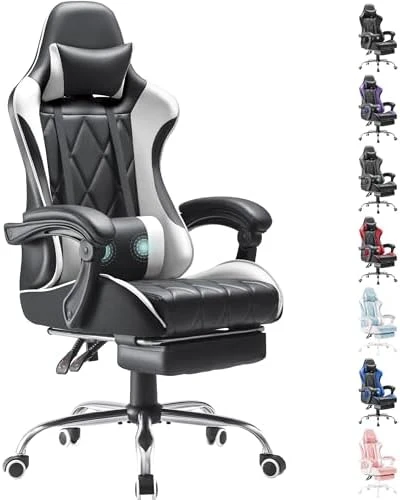 Gaming Chair with Footrest and Massage Lumbar Support — Smart Chairs, Homall