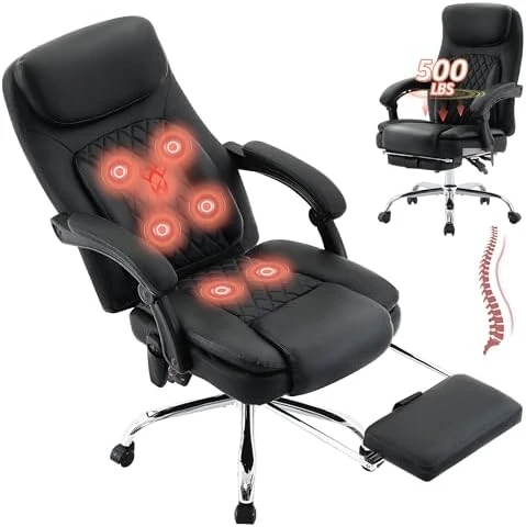 Massage Office Chair with Vibration, Heat, and Foot Rest — Massage Chairs, BIGGARSIT