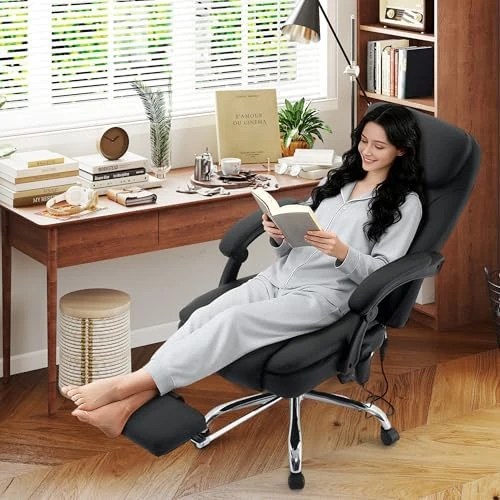 Massage Office Chair with Vibration, Heat, and Foot Rest — Massage Chairs, BIGGARSIT