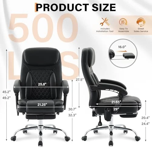 Massage Office Chair with Vibration, Heat, and Foot Rest — Massage Chairs, BIGGARSIT