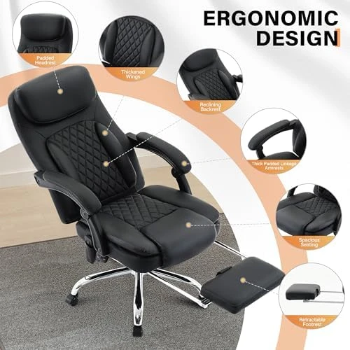 Massage Office Chair with Vibration, Heat, and Foot Rest — Massage Chairs, BIGGARSIT