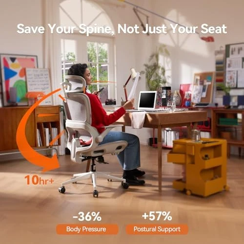 Office Chair, Comfy Ergonomic Office Chair, High Back Computer Chair with Adaptive Lumbar Support & Wide Headrest,... — Smart Chairs, SIHOO