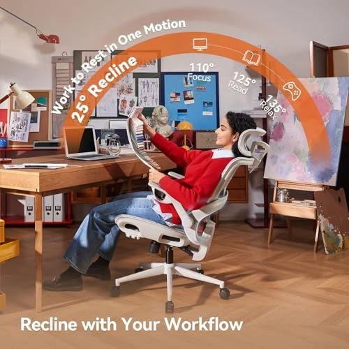 Office Chair, Comfy Ergonomic Office Chair, High Back Computer Chair with Adaptive Lumbar Support & Wide Headrest,... — Smart Chairs, SIHOO