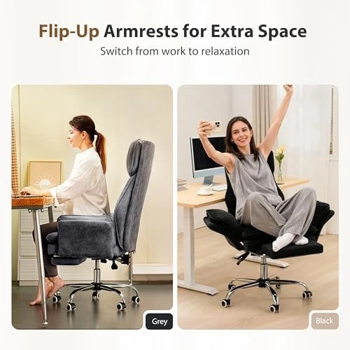 Office Chair with Flip Armrests and Foot Rest — Smart Chairs, HOMRELEXA
