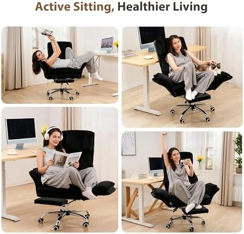 Office Chair with Flip Armrests and Foot Rest — Smart Chairs, HOMRELEXA