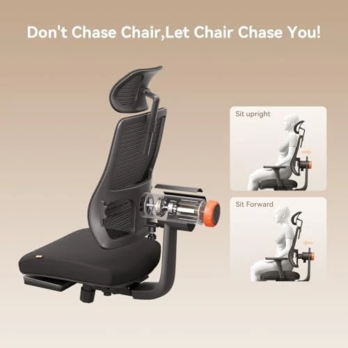 Office Chair with Footrest, Auto-Following Lumbar Support, High Back Desk Chair with 4D Armrest, 136° Tilt Lock,... — Smart Chairs, NEWTRAL
