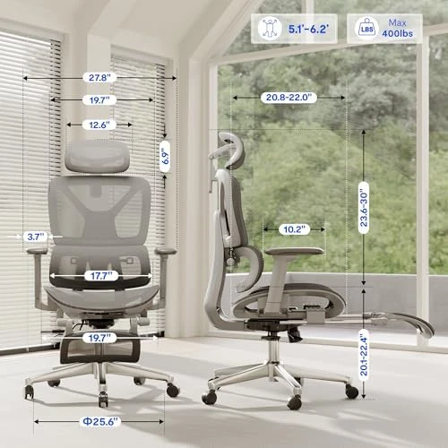 Premium Ergonomic Office Chair with Footrest — Smart Chairs, FLEXISPOT