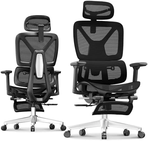 Premium Ergonomic Office Chair with Footrest — Smart Chairs, FLEXISPOT