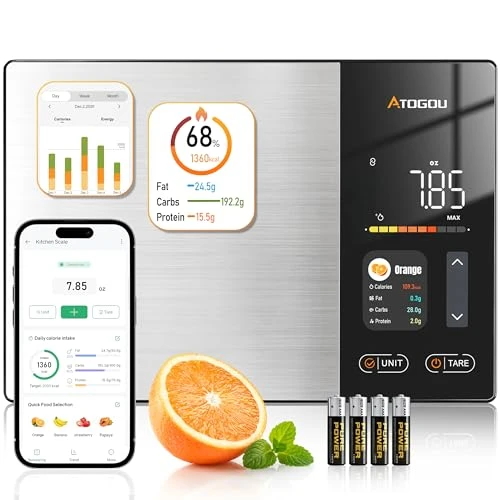 Smart Food Kitchen Scale with Nutrition Calculator and Color Display — Smart Scale, Atogou