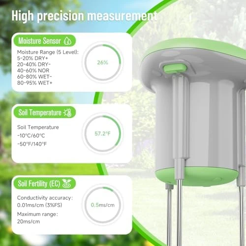 3-in-1 Soil Moisture, Temperature, and Fertility Meter — Soil Moisture Sensor, GreenVation