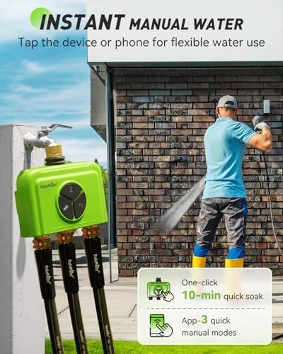 3 Zone WiFi Water Timer with Smart Gateway — Irrigation System, RainPoint