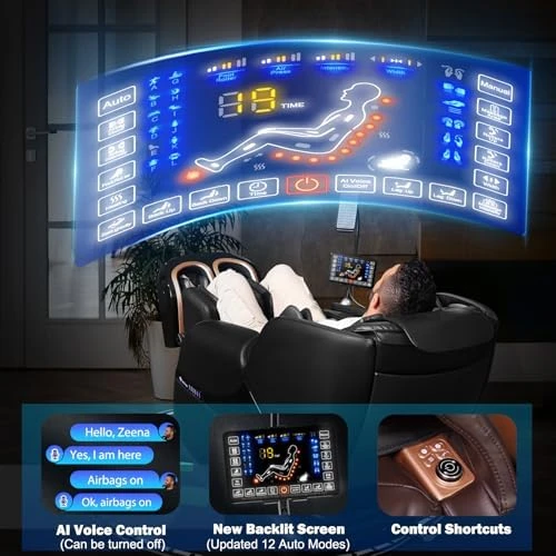3D Massage Chair Full Body, Zero Gravity Shiatsu Massage Recliner Chair with Heat, AI Control, Body Scan and Calfrest... — Massage Chairs, KoziSense