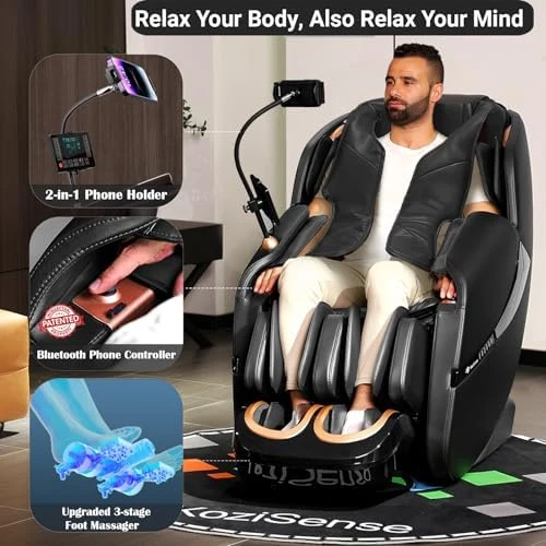 3D Massage Chair Full Body, Zero Gravity Shiatsu Massage Recliner Chair with Heat, AI Control, Body Scan and Calfrest... — Massage Chairs, KoziSense