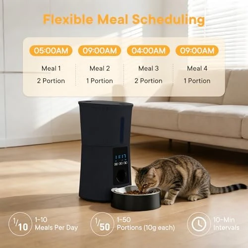 Automatic Pet Feeder with Voice Recorder and App Control — Automatic Pet Feeder, NEWBULIG