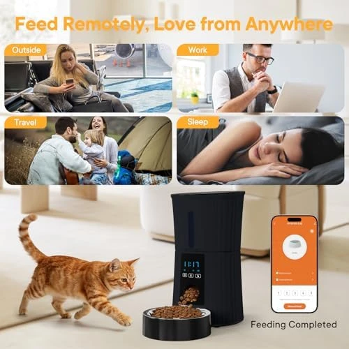 Automatic Pet Feeder with Voice Recorder and App Control — Automatic Pet Feeder, NEWBULIG