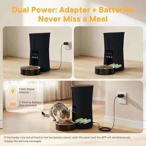 Automatic Pet Feeder with Voice Recorder and App Control — Automatic Pet Feeder, NEWBULIG