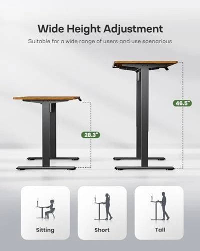 Electric Standing Desk, Adjustable Height Stand up Home Office Desk Large 55x24 Inch Sit Stand Computer Desk — Standing Desk, Marsail