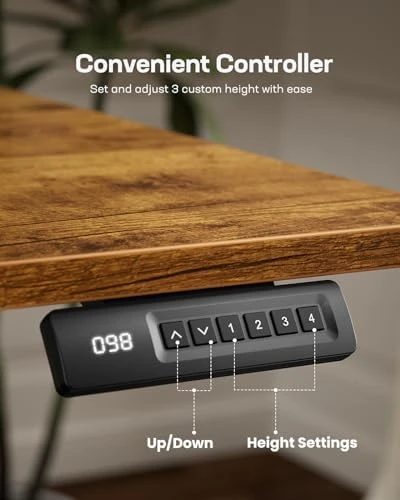 Electric Standing Desk, Adjustable Height Stand up Home Office Desk Large 55x24 Inch Sit Stand Computer Desk — Standing Desk, Marsail