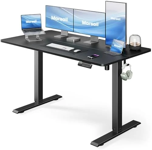Electric Standing Desk, Adjustable Height Stand up Home Office Desk Large 55x24 Inch Sit Stand Computer Desk — Standing Desk, Marsail