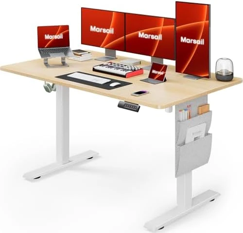 Electric Standing Desk, Adjustable Height Stand up Home Office Desk Large 55x24 Inch Sit Stand Computer Desk — Standing Desk, Marsail