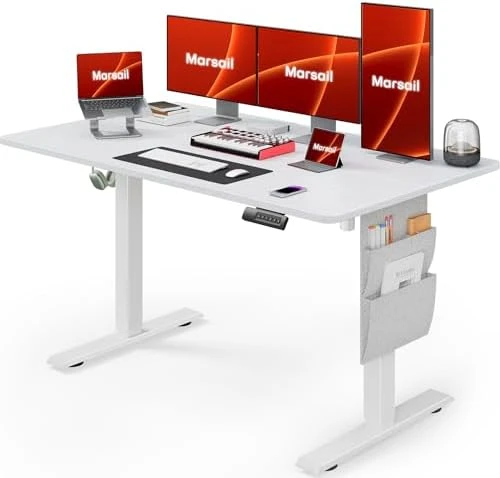 Electric Standing Desk, Adjustable Height Stand up Home Office Desk Large 55x24 Inch Sit Stand Computer Desk — Standing Desk, Marsail