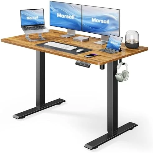 Electric Standing Desk, Adjustable Height Stand up Home Office Desk Large 55x24 Inch Sit Stand Computer Desk — Standing Desk, Marsail