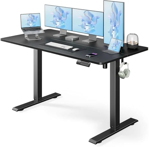 Electric Standing Desk, Adjustable Height Stand up Home Office Desk Large 55x24 Inch Sit Stand Computer Desk — Standing Desk, Marsail