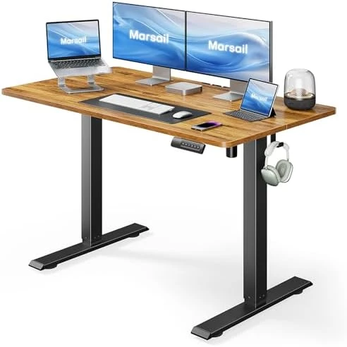 Electric Standing Desk, Adjustable Height Stand up Home Office Desk Large 55x24 Inch Sit Stand Computer Desk — Standing Desk, Marsail